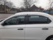 Citroen C-Elysee 2013-2022 гг. Ветровики с хромированным молдингом (4 шт., Sunplex Chrome) фото 2