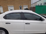 Peugeot 301 2012- гг. Ветровики с хромированным молдингом (4 шт., Sunplex Chrome) фото 4