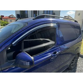 Ветровики с хромированным молдингом (4 шт., Sunplex Chrome) Ford Courier 2014-2023 гг. фото 1