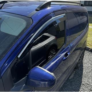 Ветровики с хромированным молдингом (4 шт., Sunplex Chrome) Ford Courier 2014-2023 гг. фото 4
