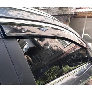Ветровики с хромированным молдингом (4 шт., Sunplex Chrome) Hyundai Tucson TL 2016-2021 гг. фото 3