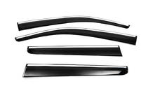 Nissan Navara 2006-2015 гг. Ветровики с хромированным молдингом (4 шт., Sunplex Chrome) фото 3