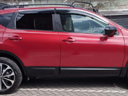Nissan Qashqai 2010-2014 гг. Ветровики с хромированным молдингом (4 шт., Sunplex Chrome) фото 1