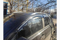 Nissan Qashqai 2010-2014 гг. Ветровики с хромированным молдингом (4 шт., Sunplex Chrome) фото 5