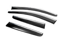 Nissan Qashqai 2010-2014 гг. Ветровики с хромированным молдингом (4 шт., Sunplex Chrome) фото 7