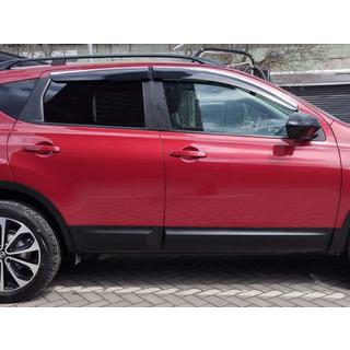 Ветровики с хромированным молдингом (4 шт., Sunplex Chrome) Nissan Qashqai 2010-2014 гг. фото 1