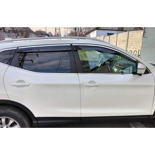 Ветровики с хромированным молдингом (4 шт., Sunplex Chrome) Nissan Qashqai 2014-2021 гг. фото 3