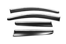 Peugeot 3008 2016-2023 гг. Ветровики с хромированным молдингом (4 шт., Sunplex Chrome) фото 3
