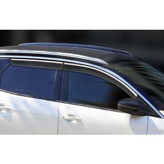 Ветровики с хромированным молдингом (4 шт., Sunplex Chrome) Peugeot 3008 2016-2023 гг. фото 2
