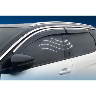 Ветровики с хромированным молдингом (4 шт., Sunplex Chrome) Peugeot 3008 2016-2023 гг. фото 1