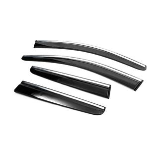 Ветровики с хромированным молдингом (4 шт., Sunplex Chrome) Peugeot 3008 2016-2023 гг. фото 4