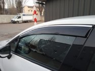 Renault Clio V 2019- гг. Ветровики с хромированным молдингом (4 шт., Sunplex Chrome) фото 5
