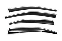 Skoda Octavia III A7 2013-2019 гг. Ветровики с хромированным молдингом Liftback (4 шт., Sunplex Chrome) фото 1
