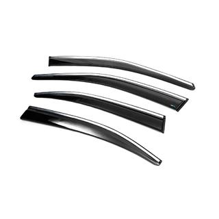 Ветровики с хромированным молдингом Liftback (4 шт., Sunplex Chrome) Skoda Octavia III A7 2013-2019 гг. фото 2