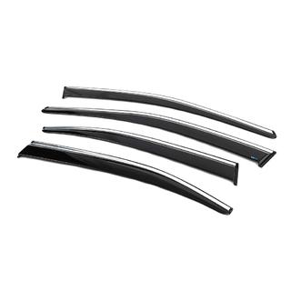 Ветровики с хромированным молдингом SD (4 шт., Sunplex Chrome) Skoda Superb 2015-2024 гг. фото 2