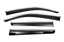 Volkswagen Amarok 2010-2022 гг. Ветровики с хромированным молдингом (4 шт., Sunplex Chrome) фото 1