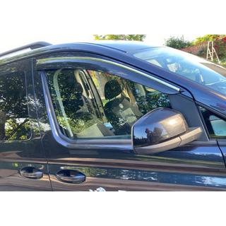 Ветровики с хромированным молдингом (2 шт., Sunplex Chrome) Volkswagen Caddy 2020- гг. фото 2