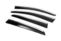 Volkswagen Golf 6 2008-2014 гг. Ветровики с хромированным молдингом HB (4 шт., Sunplex Chrome) фото 17
