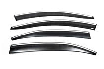 Volkswagen Jetta 2011-2018 гг. Ветровики с хромированным молдингом (4 шт., Sunplex Chrome) фото 3