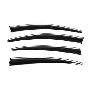 Ветровики с хромированным молдингом (4 шт., Sunplex Chrome) Volkswagen Passat B6 2006-2012 гг. фото 4