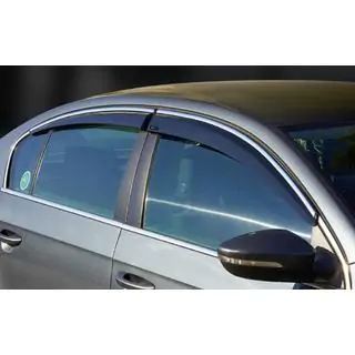 Ветровики с хромированным молдингом SD (4 шт., Sunplex Chrome) Volkswagen Passat B8 2015-2023 гг. фото 1