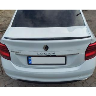 Спойлер Lip (Sunplex, черный) (118,5см x 5,5см) Renault Logan II 2013-2022 гг. фото 2