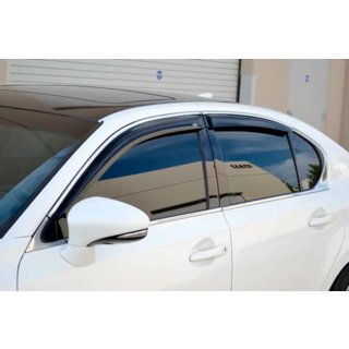 Ветровики с хромированным молдингом (4 шт, HIC) Lexus GS 2011-2020 гг. фото 1