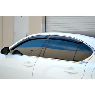 Ветровики с хромированным молдингом (4 шт, HIC) Lexus GS 2011-2020 гг. фото 2