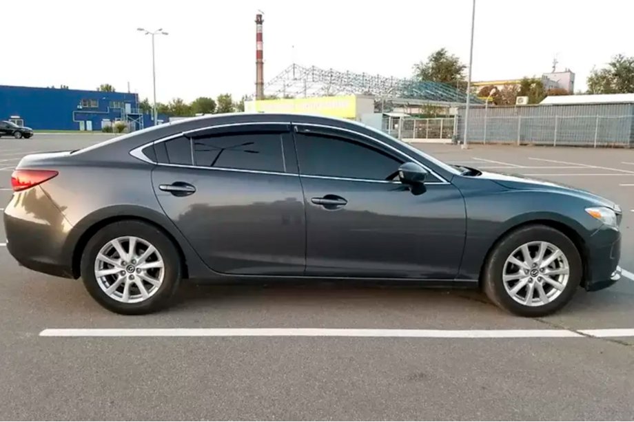 Mazda 6 2012-2024 гг. Ветровики с хромированным молдингом SD (4 шт, HIC) Image