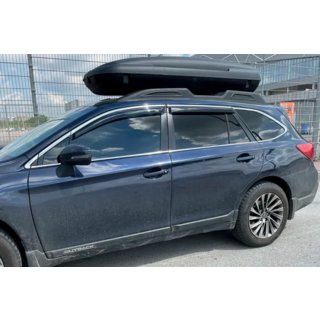 Ветровики с хромированным молдингом (4 шт, HIC) Subaru Legacy 2014-2019 гг. фото 1