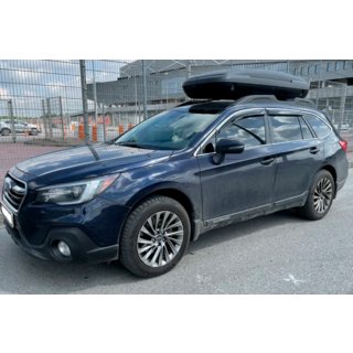 Ветровики с хромированным молдингом (4 шт, HIC) Subaru Outback 2014-2019 гг. фото 3