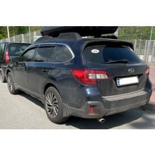 Ветровики с хромированным молдингом (4 шт, HIC) Subaru Outback 2014-2019 гг. фото 2