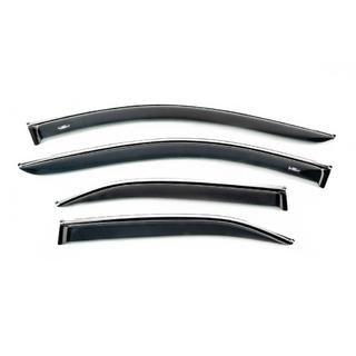 Ветровики с хромированным молдингом (USA, 4 шт, HIC) Toyota Camry 2006-2011 гг. фото 1