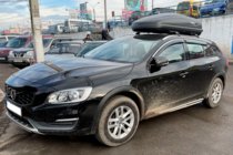 Volvo V60 2011-2018 гг. Ветровики с хромированным молдингом (4 шт, HIC) фото 1
