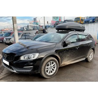 Ветровики с хромированным молдингом (4 шт, HIC) Volvo V60 2011-2018 гг. фото 1
