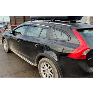 Ветровики с хромированным молдингом (4 шт, HIC) Volvo V60 2011-2018 гг. фото 2