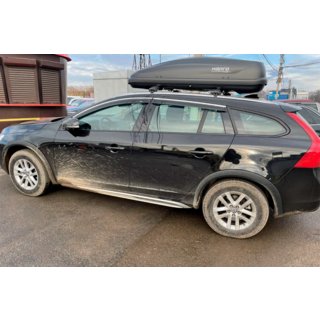 Ветровики с хромированным молдингом (4 шт, HIC) Volvo V60 2011-2018 гг. фото 3