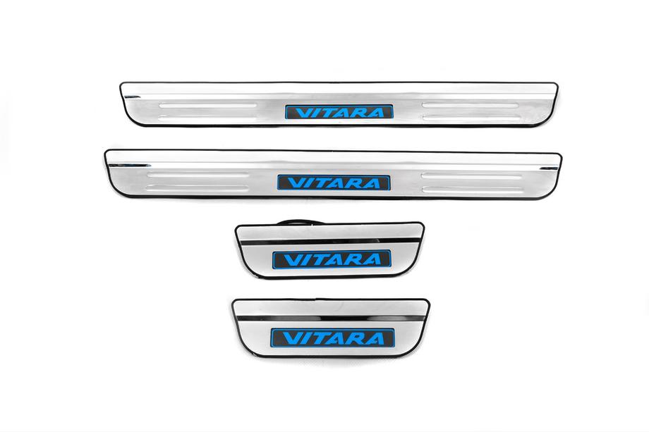 Suzuki Vitara 2015- гг. Накладки на пороги Libao LED (4 шт, нержавейка) Фото 1