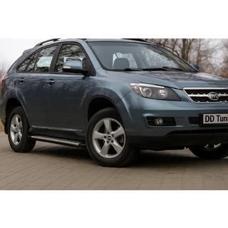 Боковые Подножки OEM V2 (2 шт, Алюминий) BYD S6 2010-2016 гг. фото 1