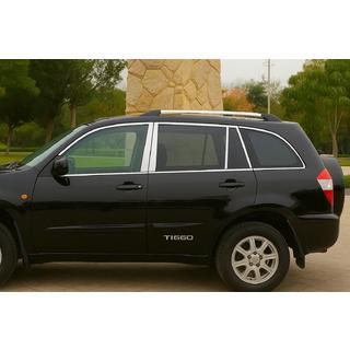 Полный комплект хромированных окантовок стекол 2010-2014 (4 шт, Libao) Chery Tiggo 1 2005-2016 гг. фото 1