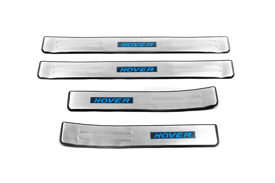 GreatWall Haval H6 2011- гг. Накладки на пороги Libao LED (4 шт, нержавейка) Image