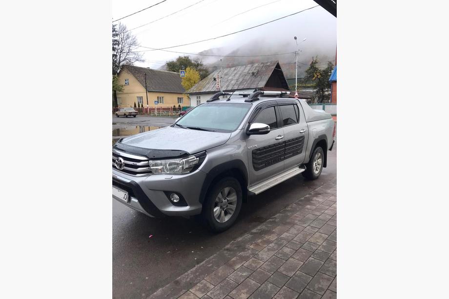 Toyota Hilux 2015- гг. Рейлинги с поперечинами (2 шт, Хром) Image