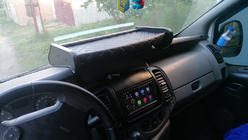 Opel Vivaro 2001–2015 гг. Полка на панель (2001-2010, Черная с красной строчкой) фото 5