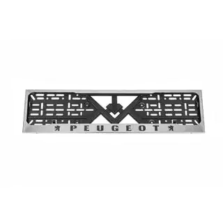 Рамка Номерного Знака Хром Peugeot (1 шт, Нержавеющая Сталь) фото 1