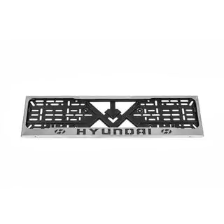 Рамка номерного знака хром Hyundai (1 шт, нержавеющая сталь) фото 2
