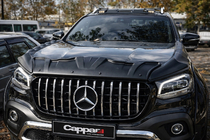 Mercedes X class 2017-2020 гг. Комплект накладок на капот DRAGON (3 шт) фото 1
