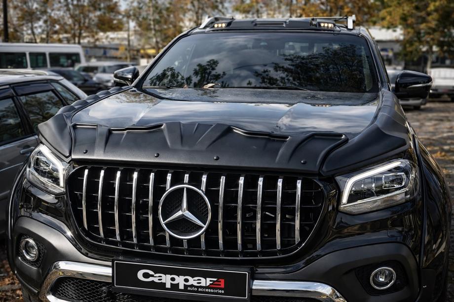 Mercedes X class 2017-2020 гг. Комплект накладок на капот DRAGON (3 шт) Image