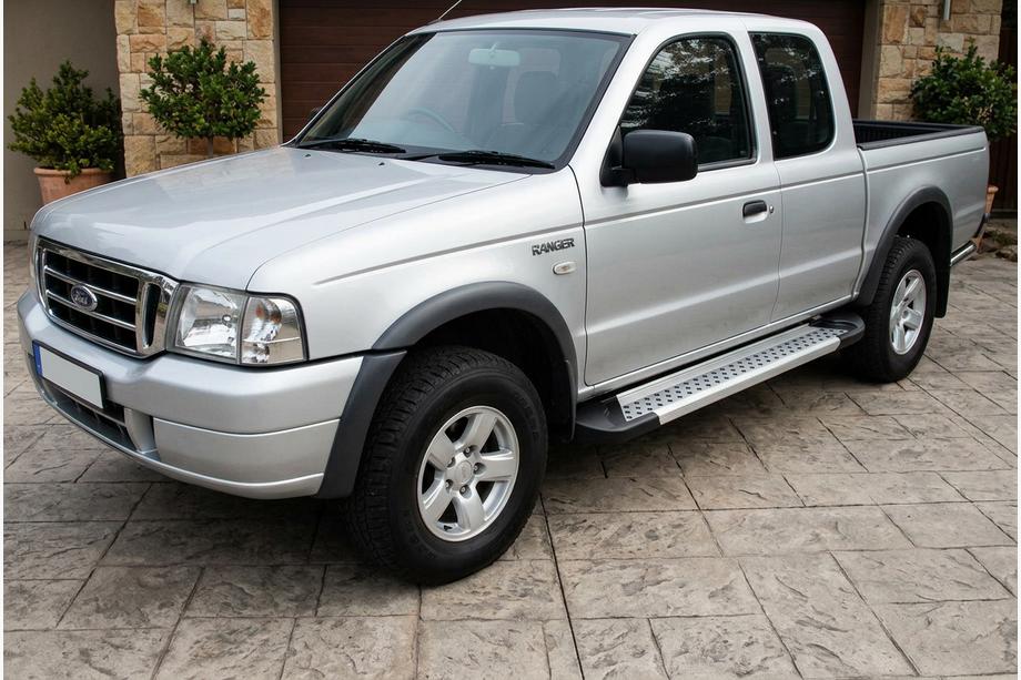 Ford Ranger 2002-2006 гг. Боковые Подножки Vision New Grey (2 шт., Алюминий) Image