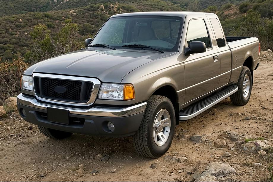 Ford Ranger 2002-2006 гг. Боковые Подножки Tayga Grey (2 шт., Алюминий) Image