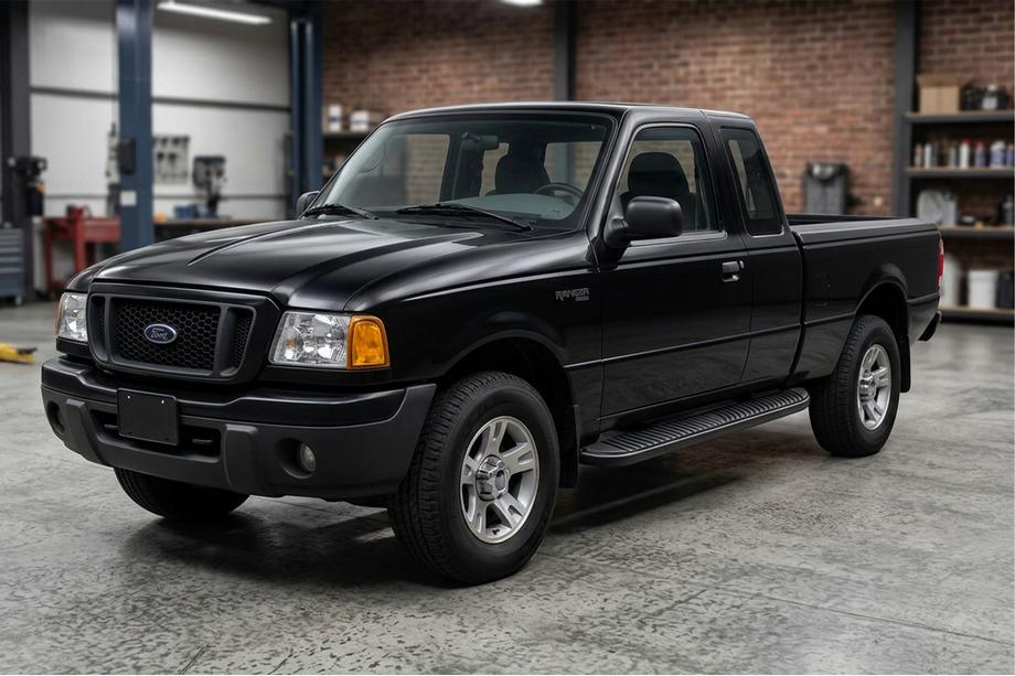 Ford Ranger 2002-2006 гг. Боковые Подножки Tayga Black (2 шт., Алюминий) Image